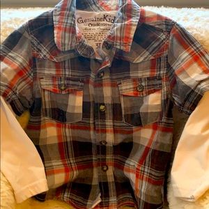 Genuine Kids Osh Kosh plaid long sleeve Pearl Snap
